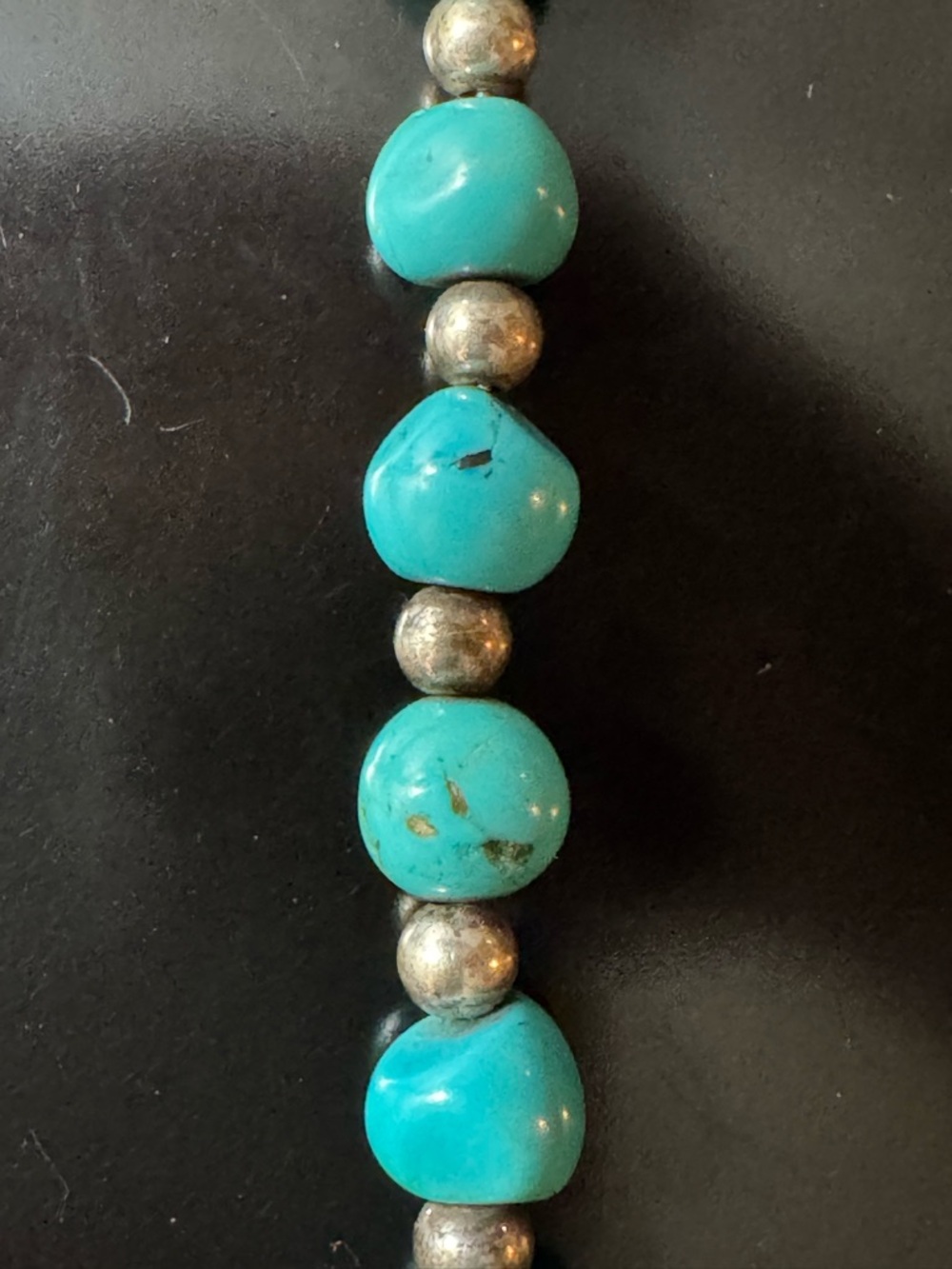 Men’s Relios Turquoise Bracelet 925 Sterling Silver Nugget Beads 8” Southwestern - Picture 4 of 6